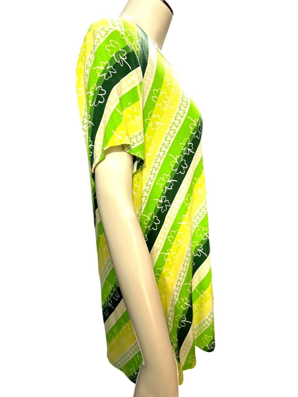 Apt 9 Large Green Shamrock Stripe Tee St Patricks Day Lucky Y2K Casual Style - Picture 4 of 6